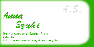anna szuhi business card